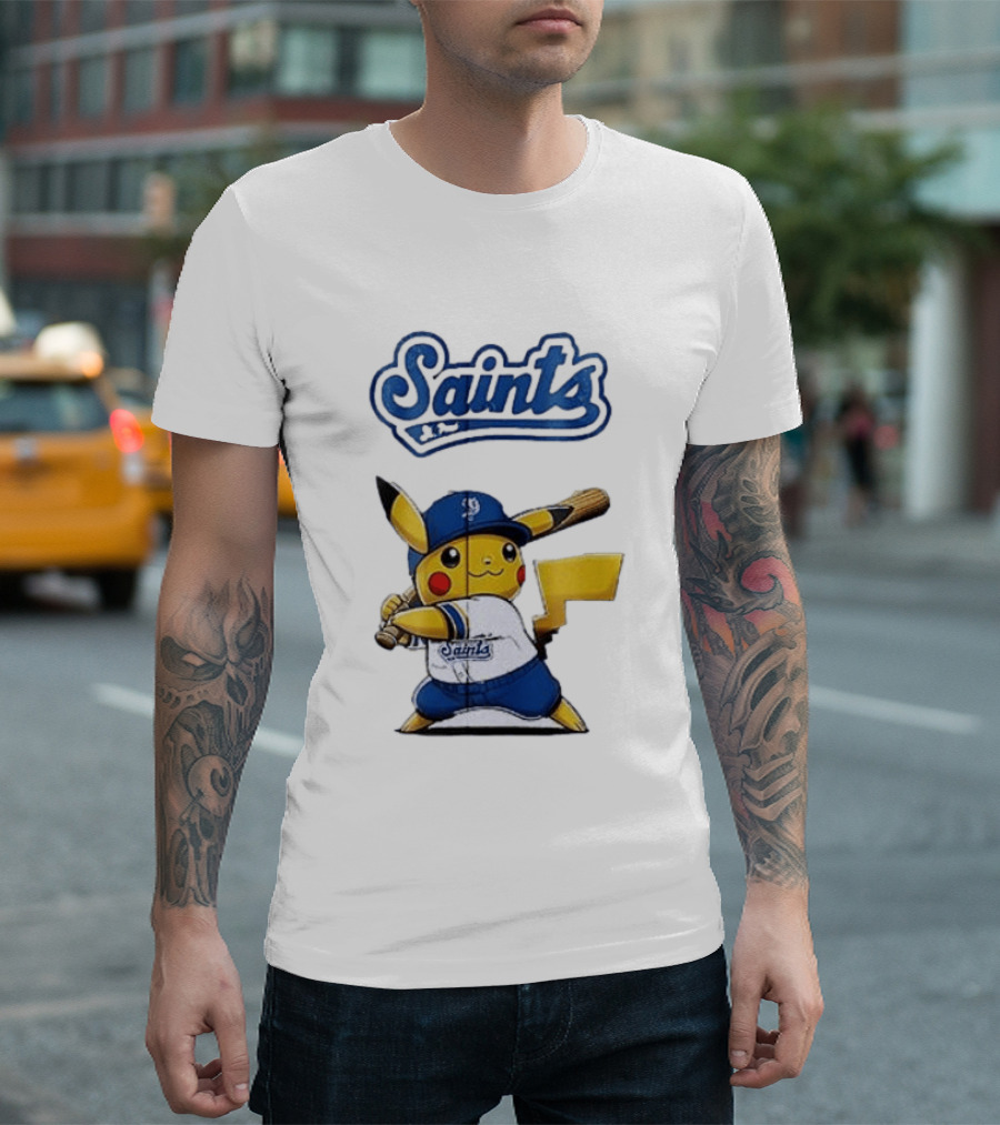 St Paul Saints Pikachu Baseball Collaboration T-Shirt