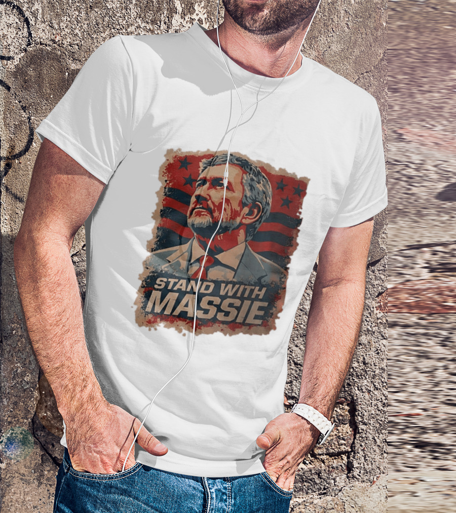 Stand With Massie Patriotic Political Artwork With Stars And Stripes T-Shirt