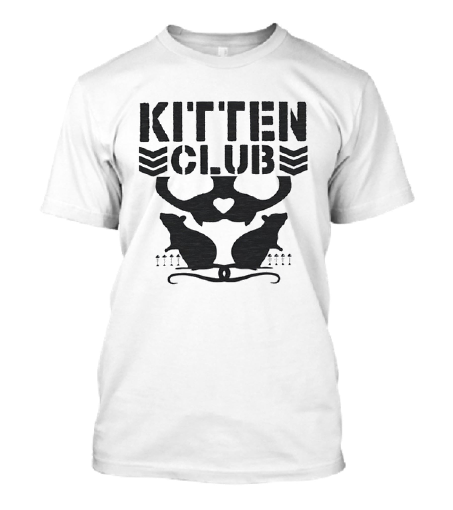 Kitten Club Distressed Pet Lover Cats With Heart T-Shirt