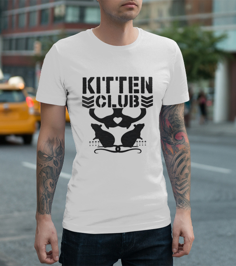Kitten Club Distressed Pet Lover Cats With Heart T-Shirt