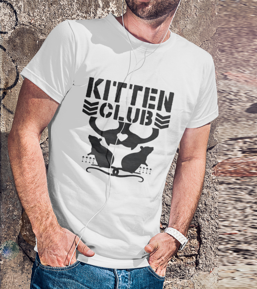 Kitten Club Distressed Pet Lover Cats With Heart T-Shirt