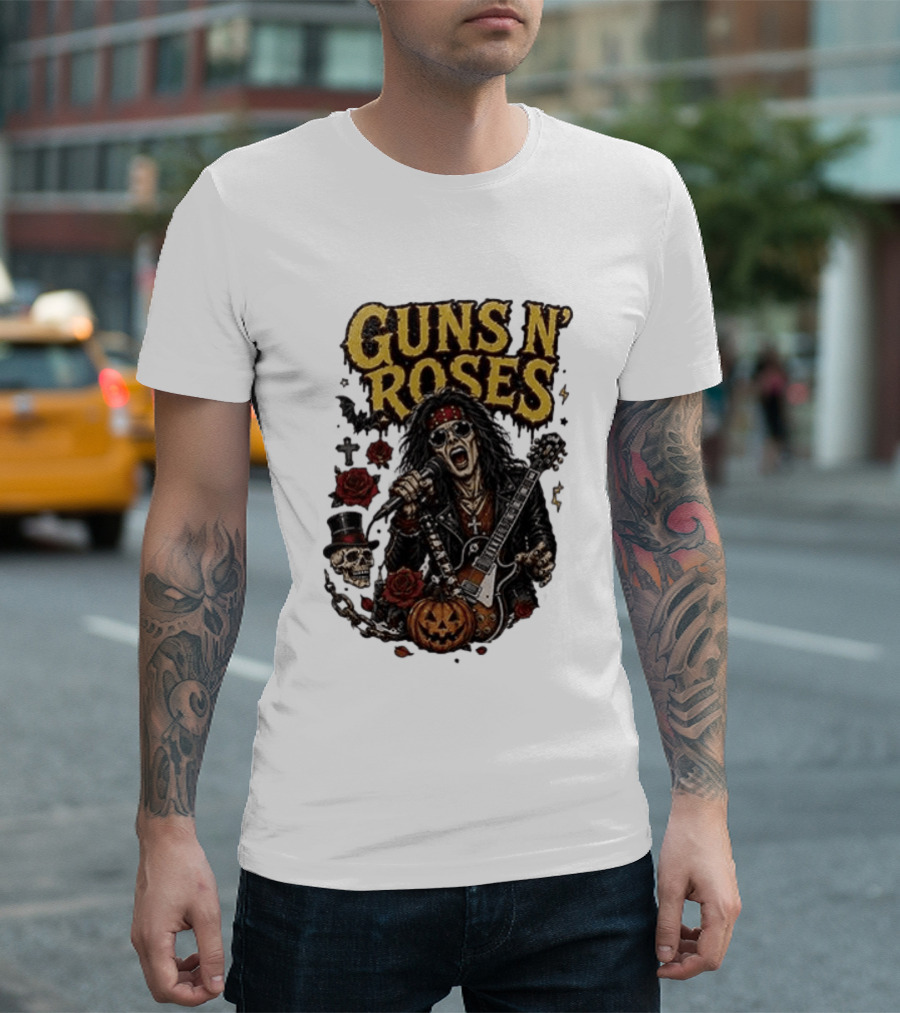 Guns N' Roses I'm A GNR Ghoul Appetite For Fright Halloween Rocks With Skulls And Pumpkins T-Shirt