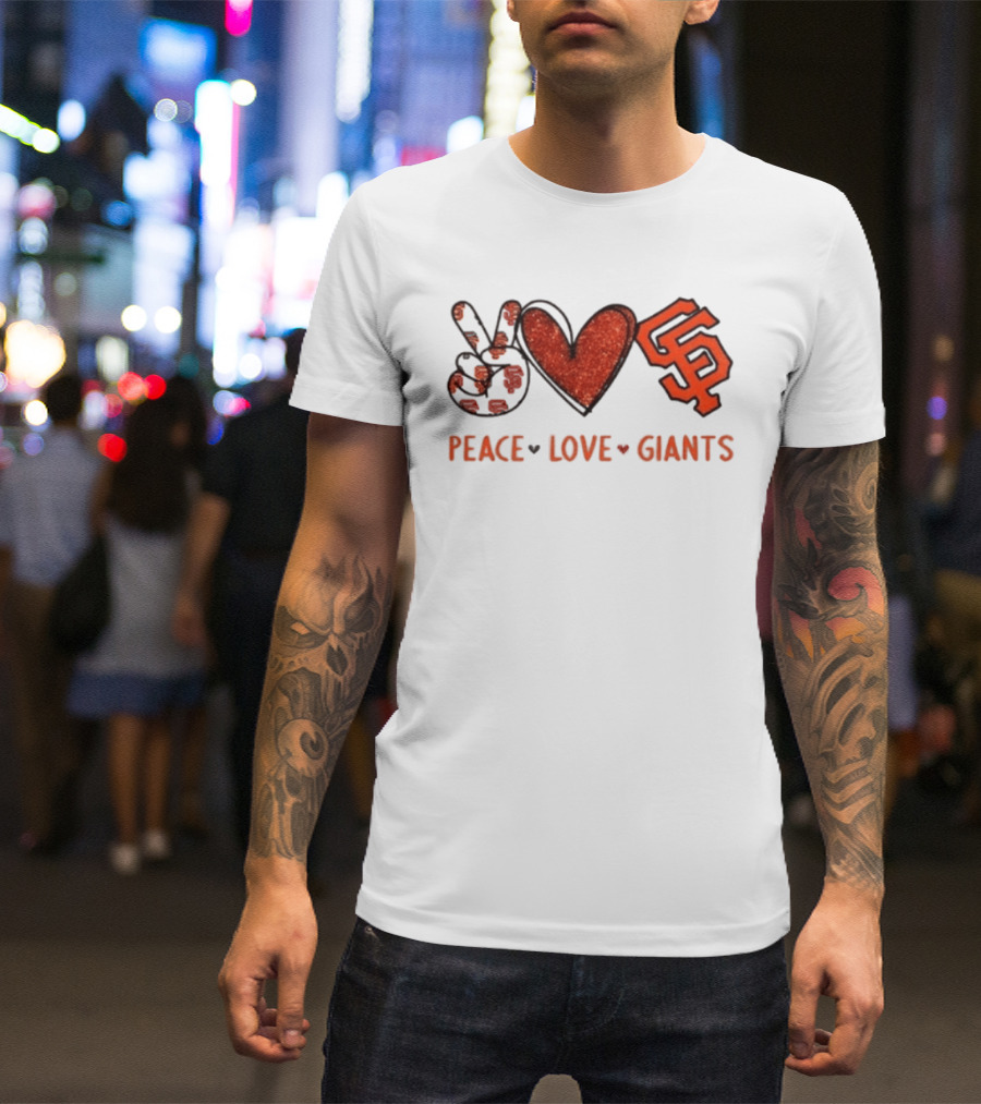 Peace Love Giants San Francisco Baseball Team T-Shirt