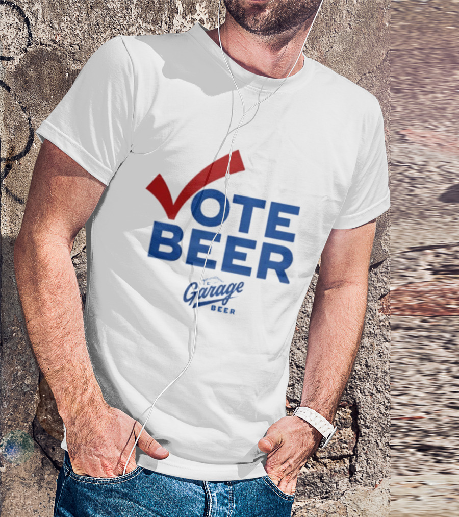 Vote Beer Garage Beer 2025 Checkmark Original T-Shirt