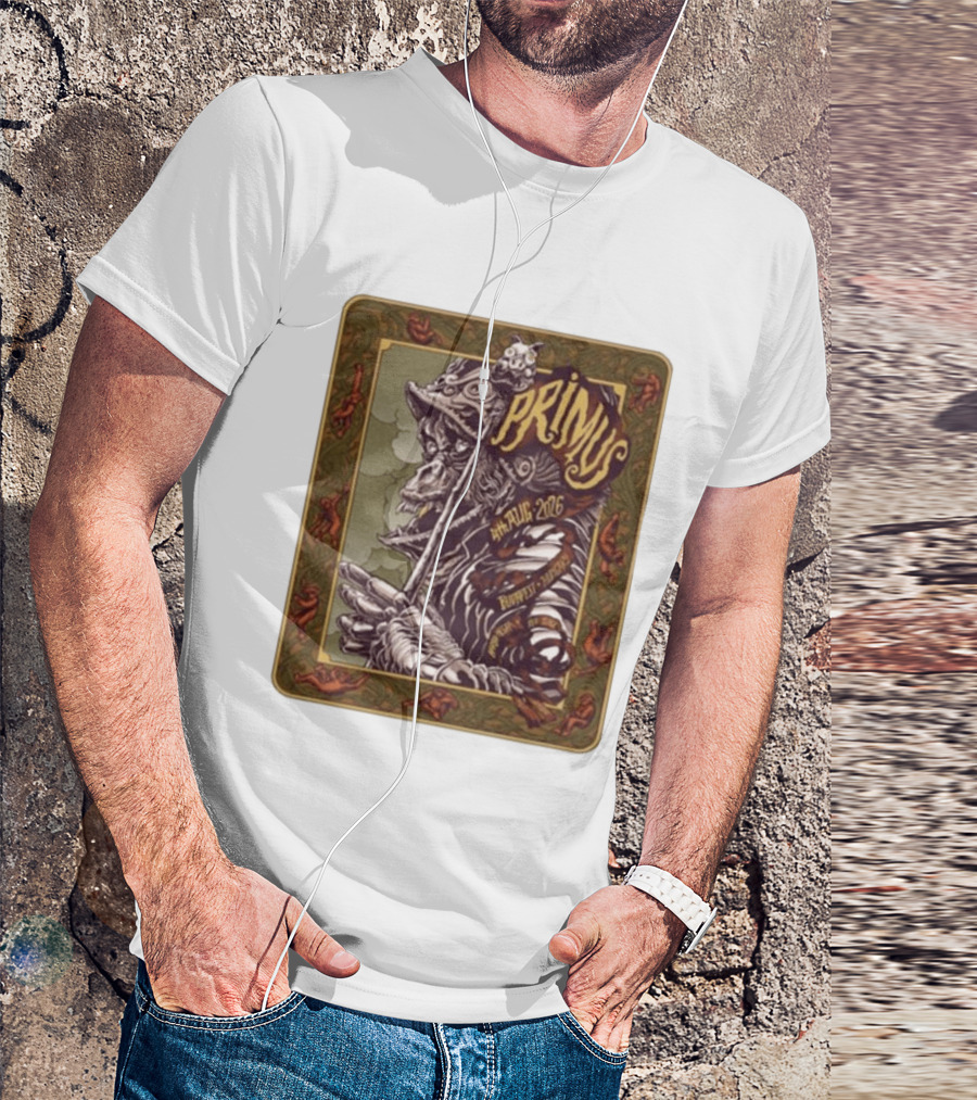 Primus 04 Aug 2026 Budapest Hungary Concert Vintage Warrior T-Shirt