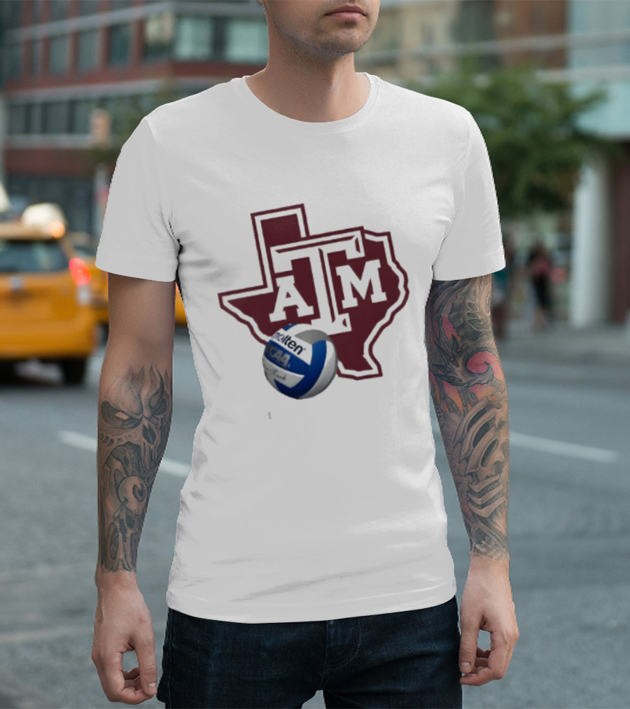 Texas A&M Aggies Volleyball Molten NCAA Map Team Spirit T-Shirt