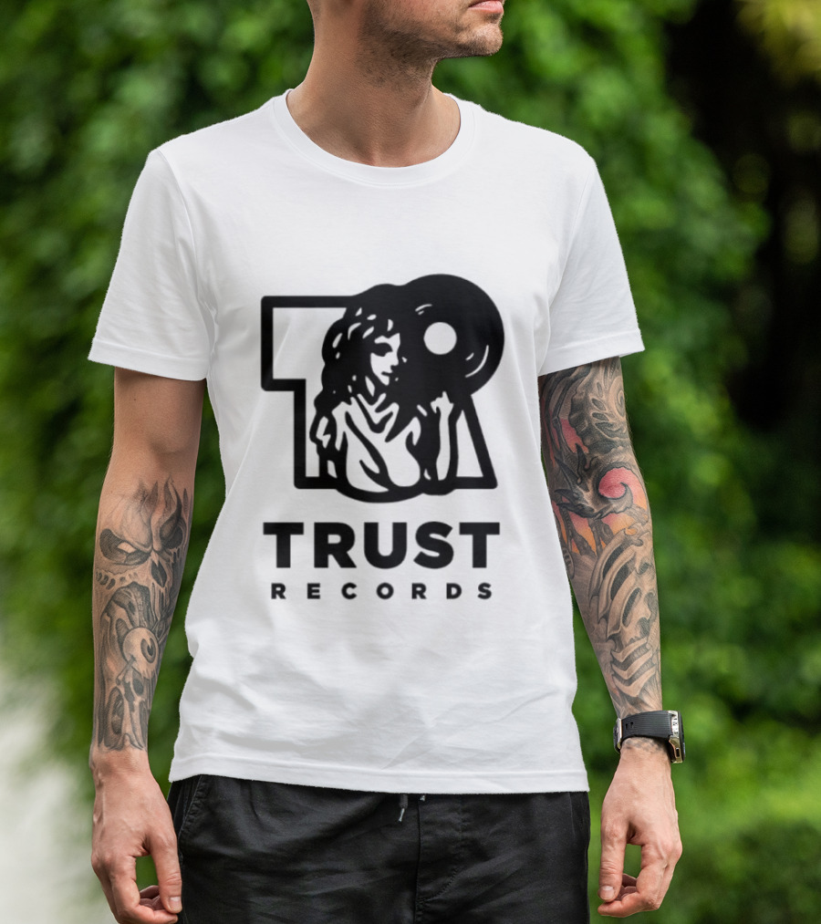 Trust Records Vinyl Spinning Woman T-Shirt