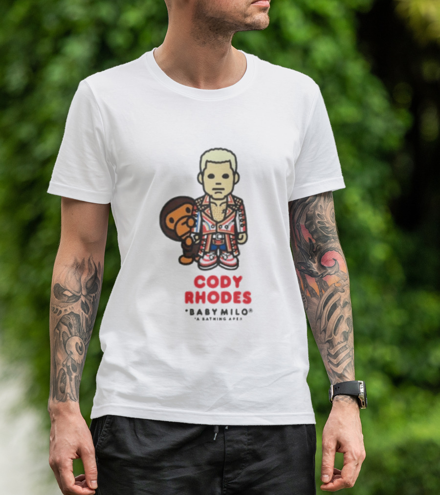 Cody Rhodes Baby Milo Wrestling Mens White Wwe Collaboration T-Shirt