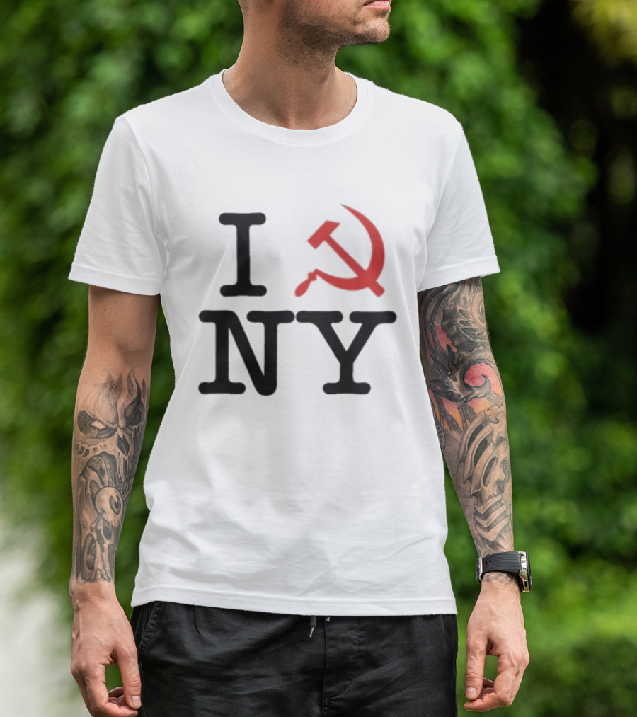 I Love NY Zohran Mamdani Hammer And Sickle T-Shirt