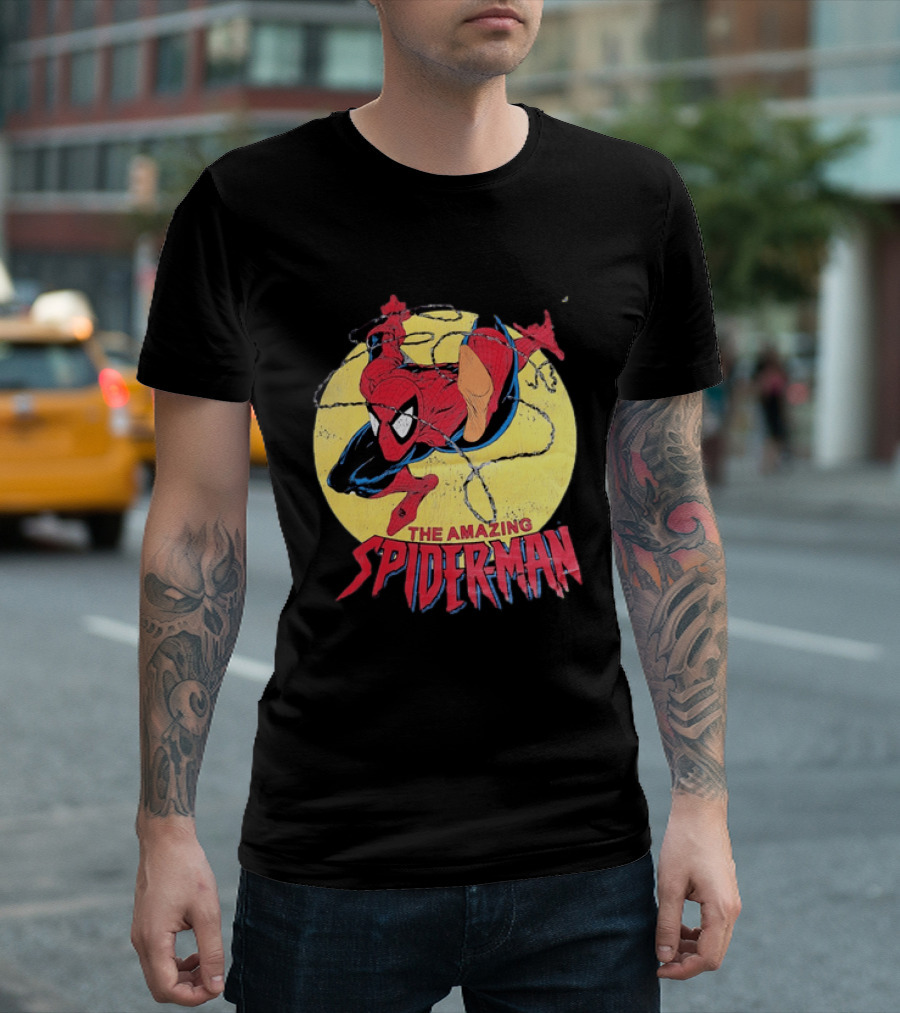 Amazing Spider Man Distressed Marvel Superhero Webslinger T-Shirt