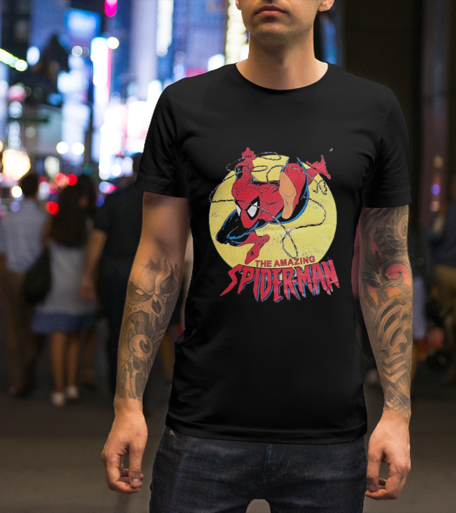 Amazing Spider Man Distressed Marvel Superhero Webslinger T-Shirt
