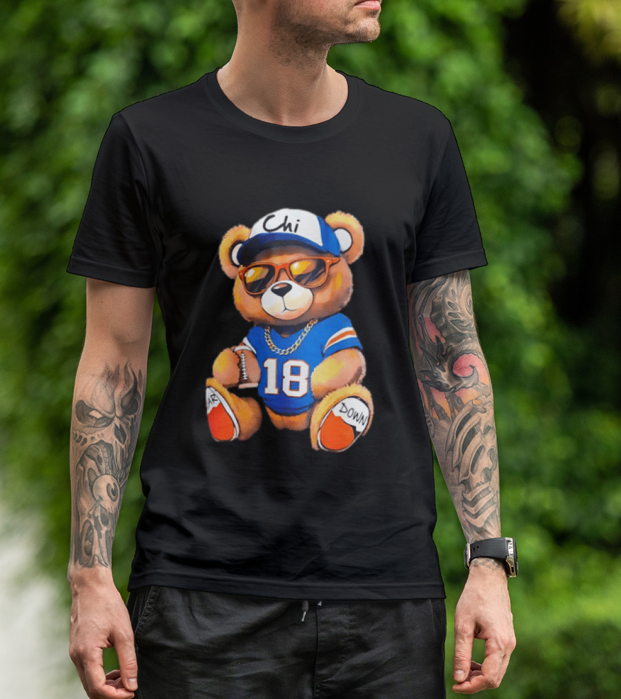 Bear Down Chi 18 Teddy Bear Football Fan Gear T-Shirt
