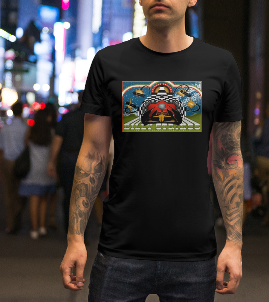 Billy Strings Live Fishers Event Center Aug 6 8 2026 Checkerboard Tunnel Race Car Aesthetic T-Shirt