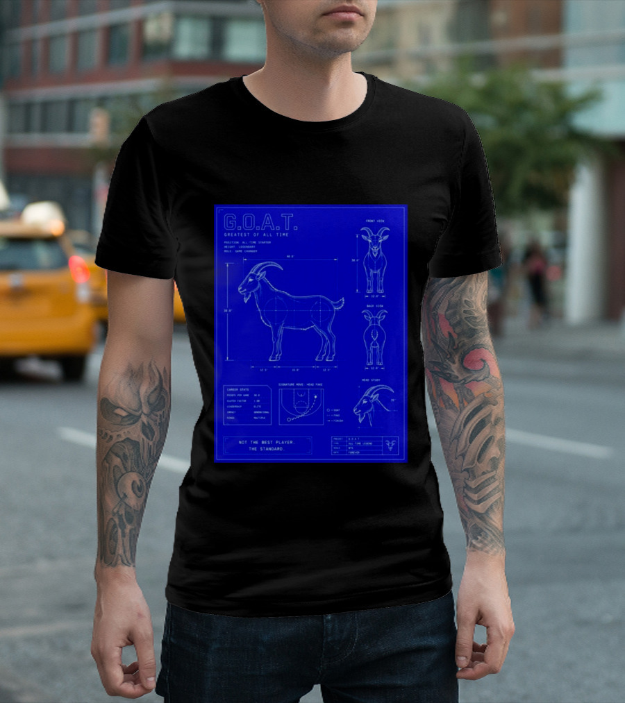 G.O.A.T. Greatest Of All Time Basketball Fall Blueprint Meme T-Shirt