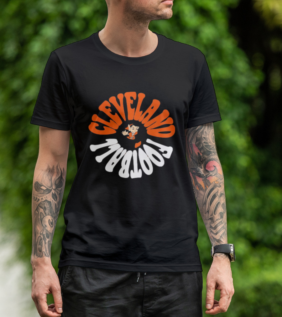 Cleveland Football Brownie The Elf Retro Orange White T-Shirt