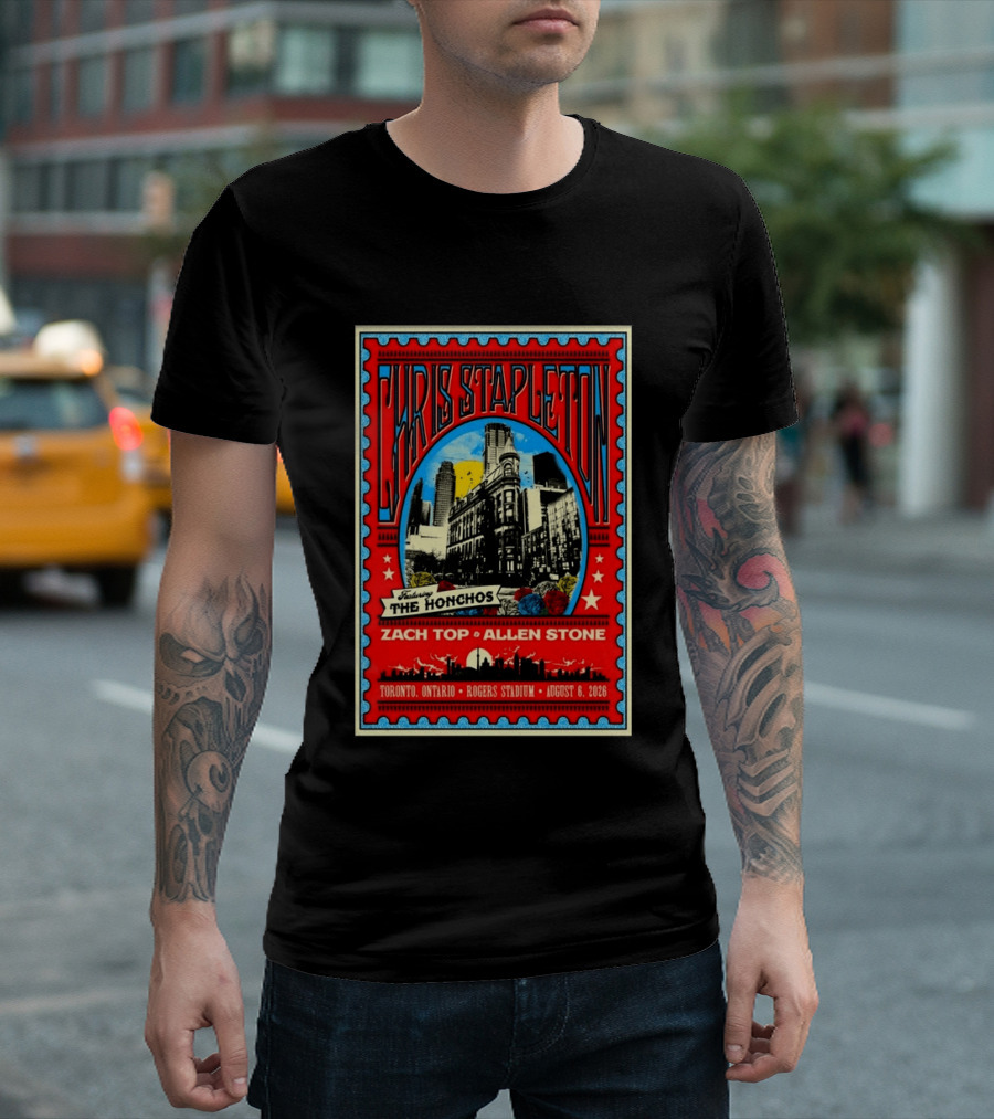Chris Stapleton Featuring The Honchos Zach Top Allen Stone Toronto Rogers Stadium August 6 2026 T-Shirt