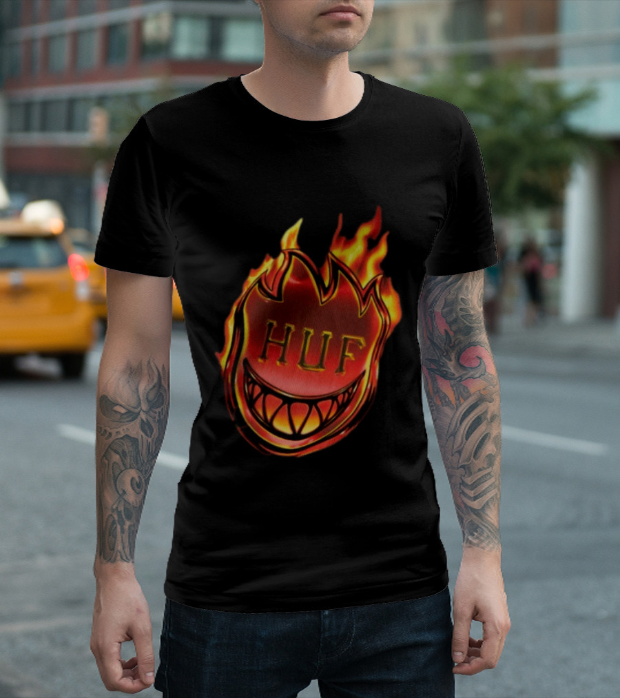 Huf X Spitfire Flame Galaxies Collaboration With Iconic Smiling T-Shirt
