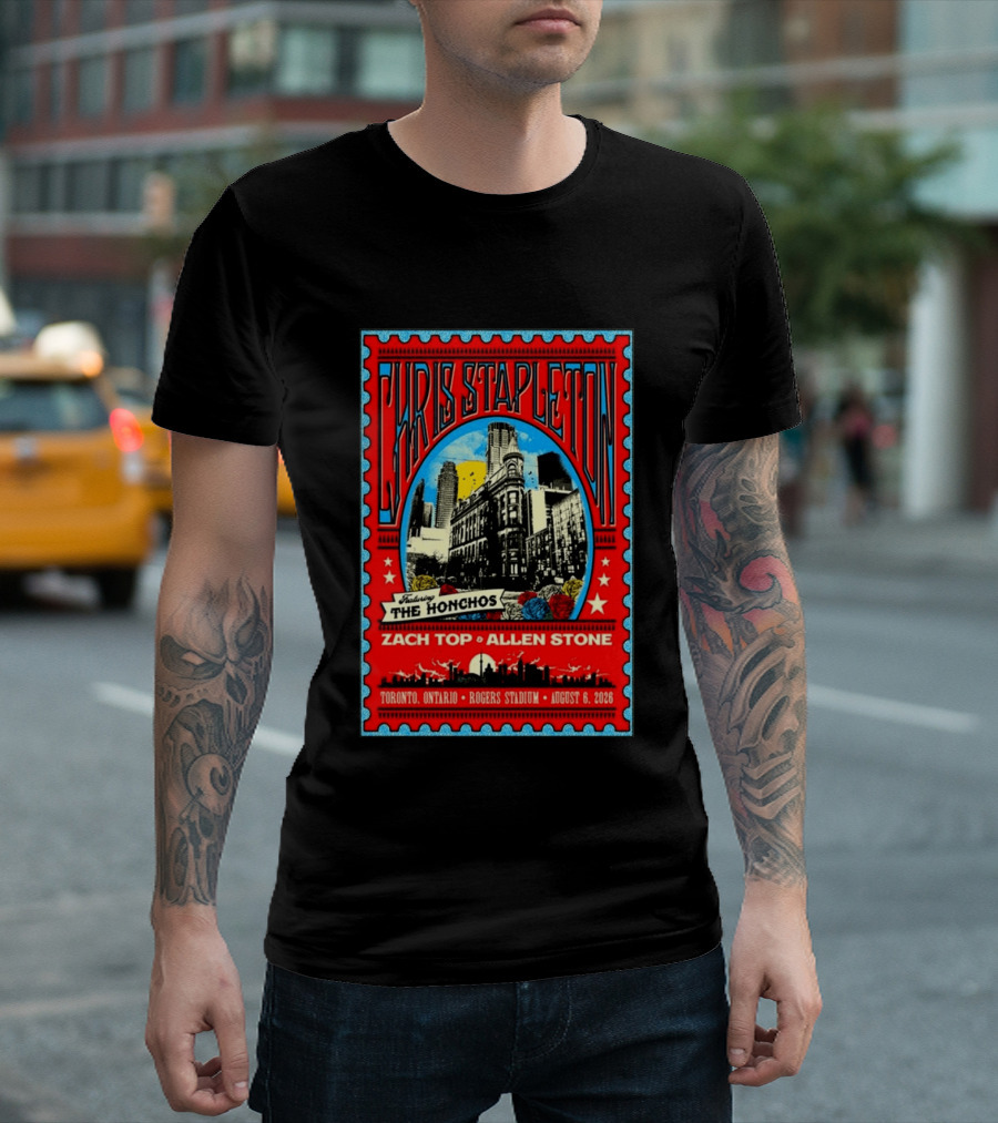 Chris Stapleton Featuring The Honchos Zach Top Allen Stone Rogers Stadium Toronto August 6 2026 T-Shirt