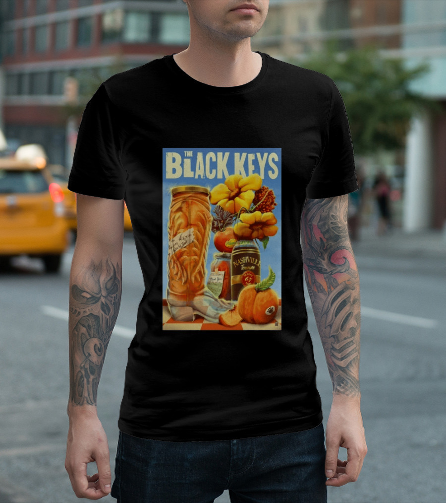 The Black Keys Nashville 2026 Boots Jars Pumpkins Flowers T-Shirt