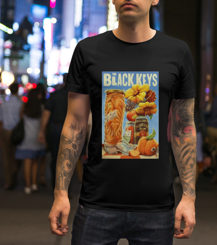 The Black Keys Nashville 2026 Boots Jars Pumpkins Flowers T-Shirt