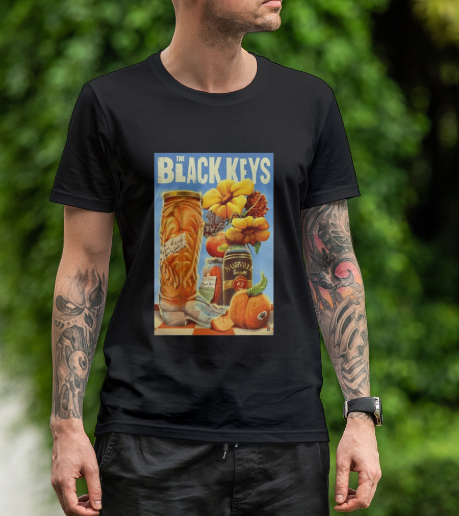 The Black Keys Nashville 2026 Boots Jars Pumpkins Flowers T-Shirt