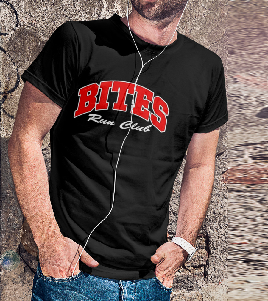 Bites Run Club Classic Style Sports Lettering T-Shirt