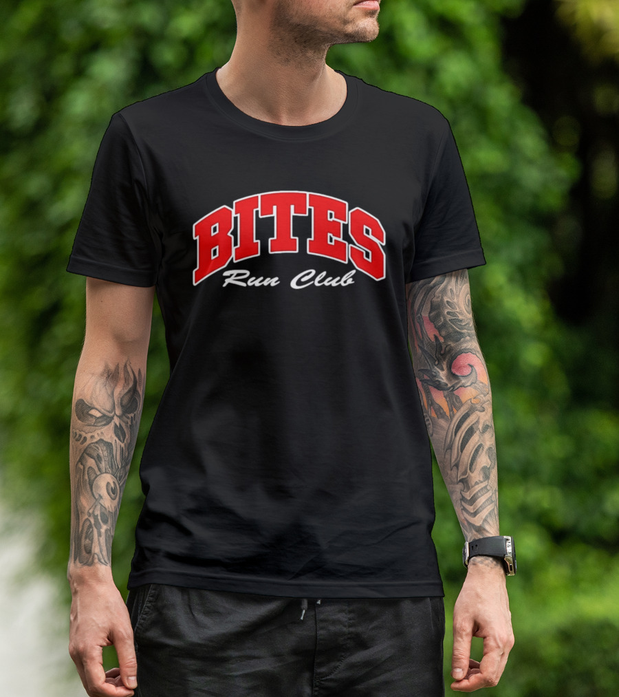 Bites Run Club Classic Style Sports Lettering T-Shirt