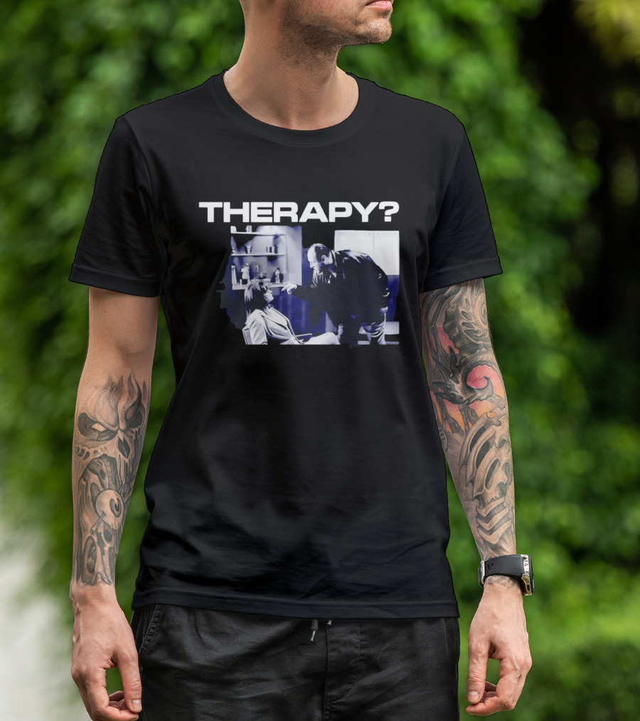 Tony Soprano Theraphy Pointing At Dr Melfi Black White Session T-Shirt