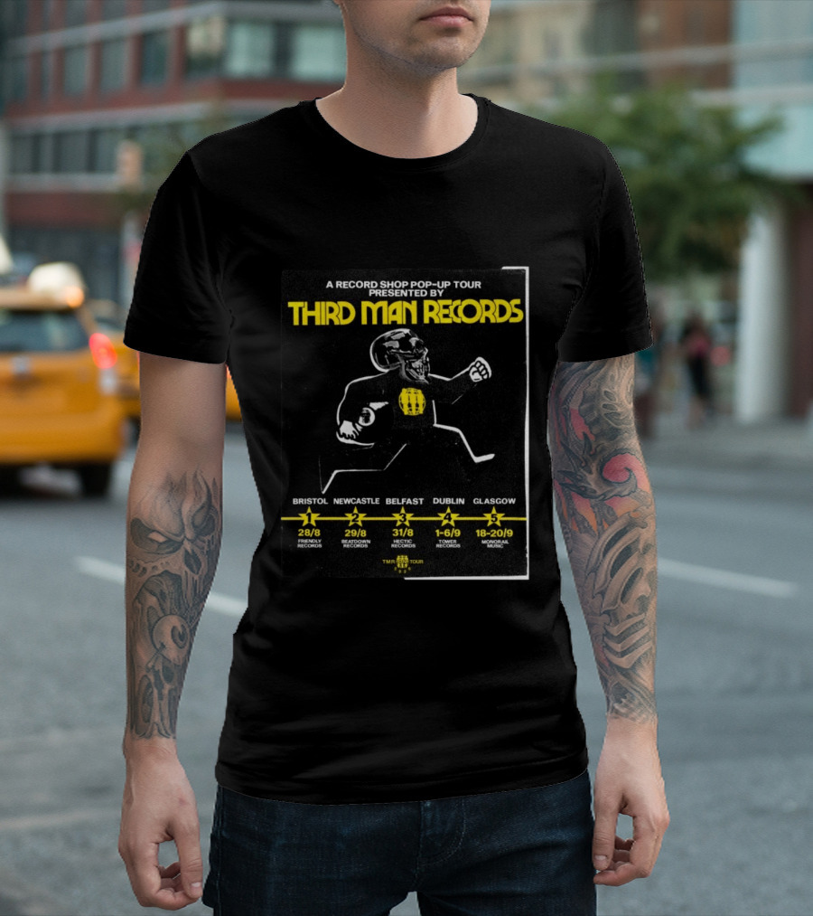 Third Man Records A Record Shop Pop Up Tour Bristol Newcastle Belfast Dublin Glasgow 2023 T-Shirt
