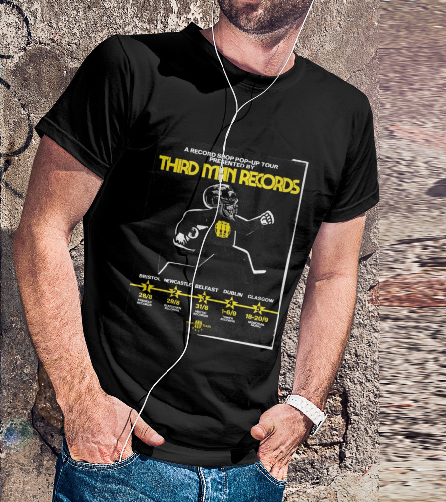 Third Man Records A Record Shop Pop Up Tour Bristol Newcastle Belfast Dublin Glasgow 2023 T-Shirt