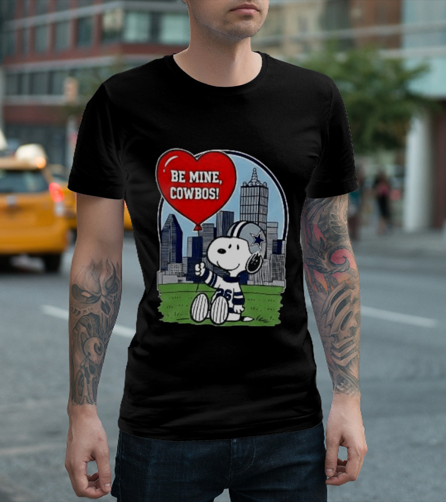 Dallas Cowboys Snoopy Be Mine Valentine 2026 Skyline T-Shirt