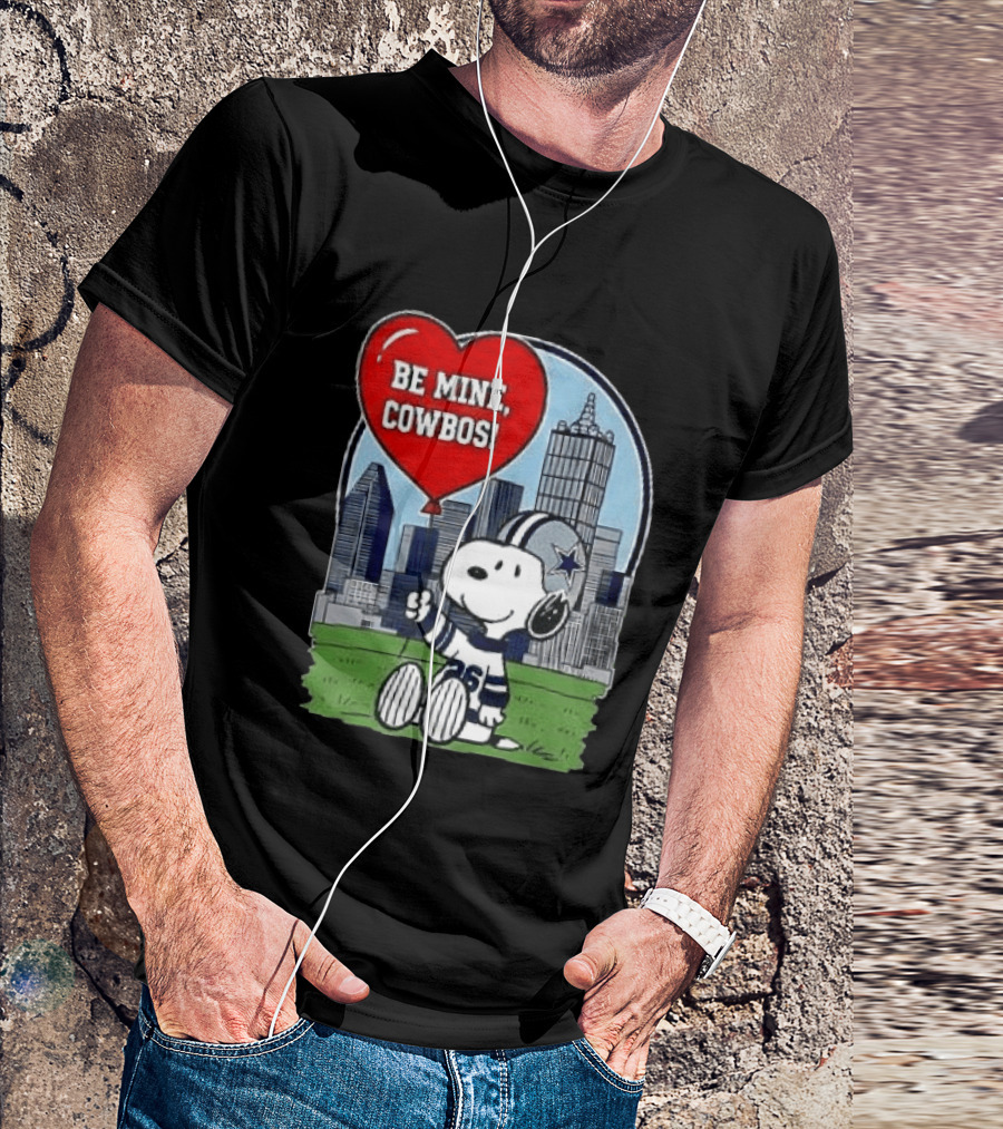Dallas Cowboys Snoopy Be Mine Valentine 2026 Skyline T-Shirt