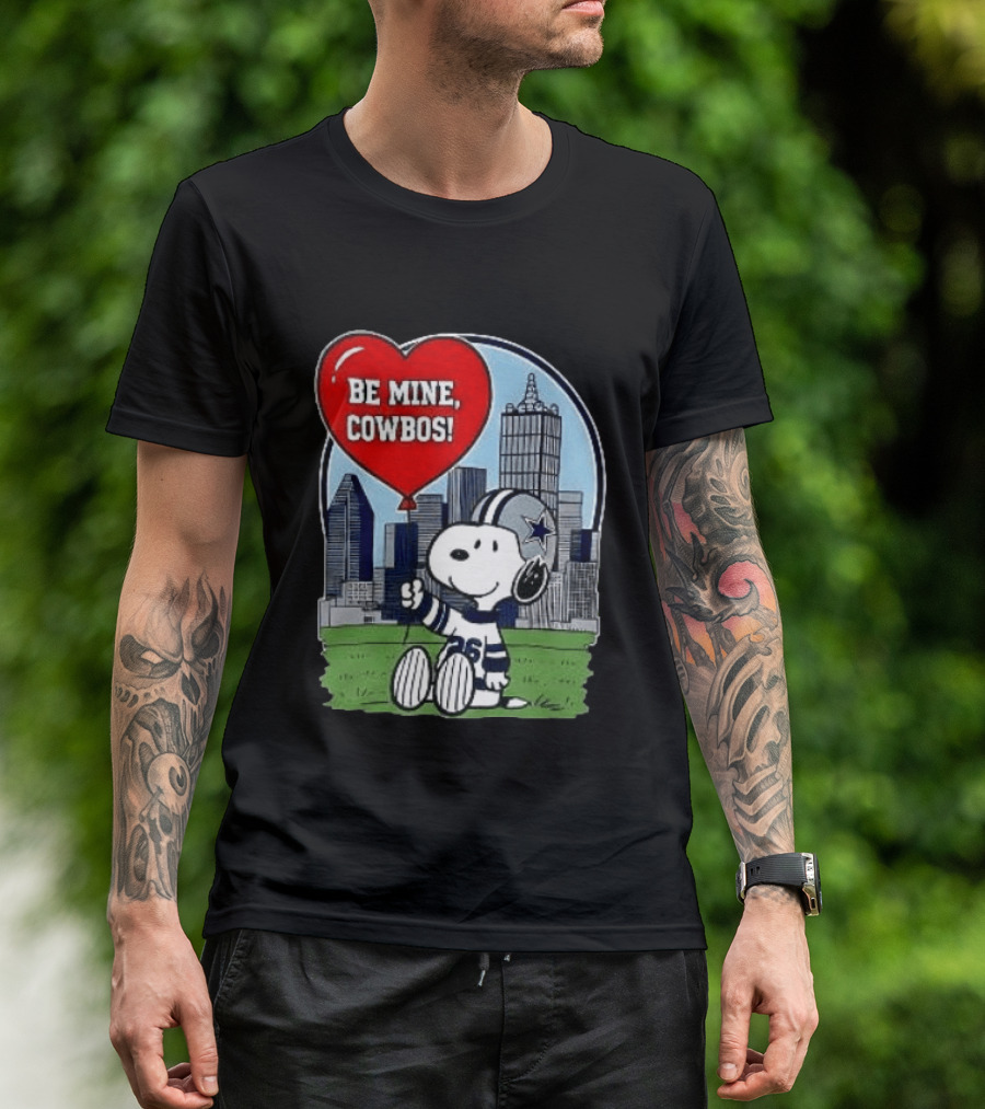 Dallas Cowboys Snoopy Be Mine Valentine 2026 Skyline T-Shirt
