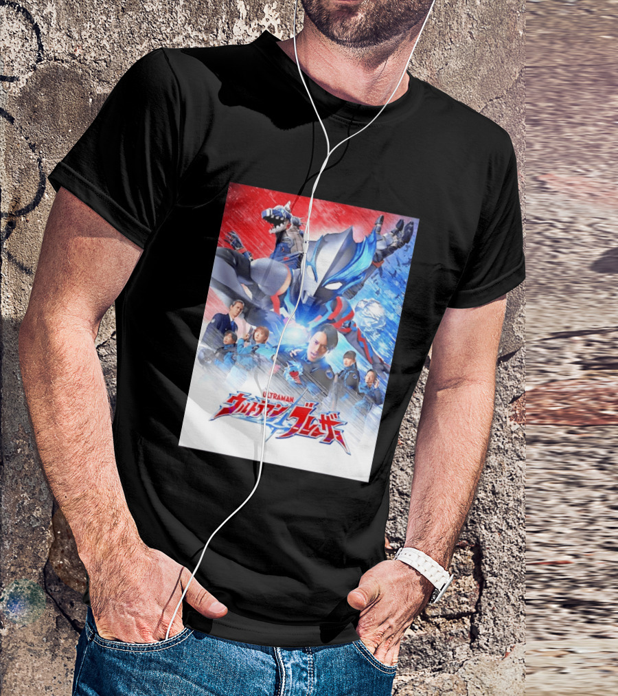 Ultraman Blazar Cast And Characters With Heroic Action Scene T-Shirt