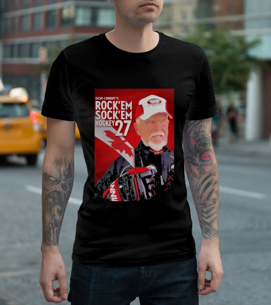 Don Cherry's Rock'em Sock'em Hockey 27 Maple Leaf Hat And Gloves Canada T-Shirt