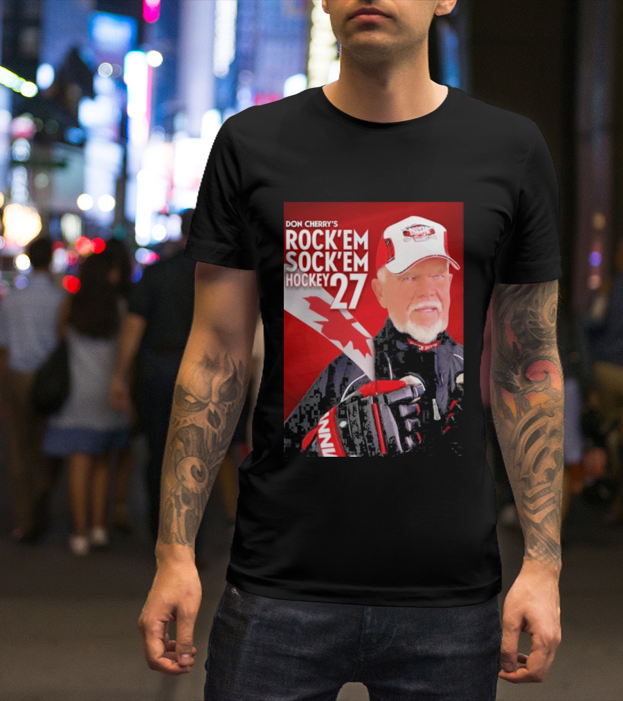 Don Cherry's Rock'em Sock'em Hockey 27 Maple Leaf Hat And Gloves Canada T-Shirt