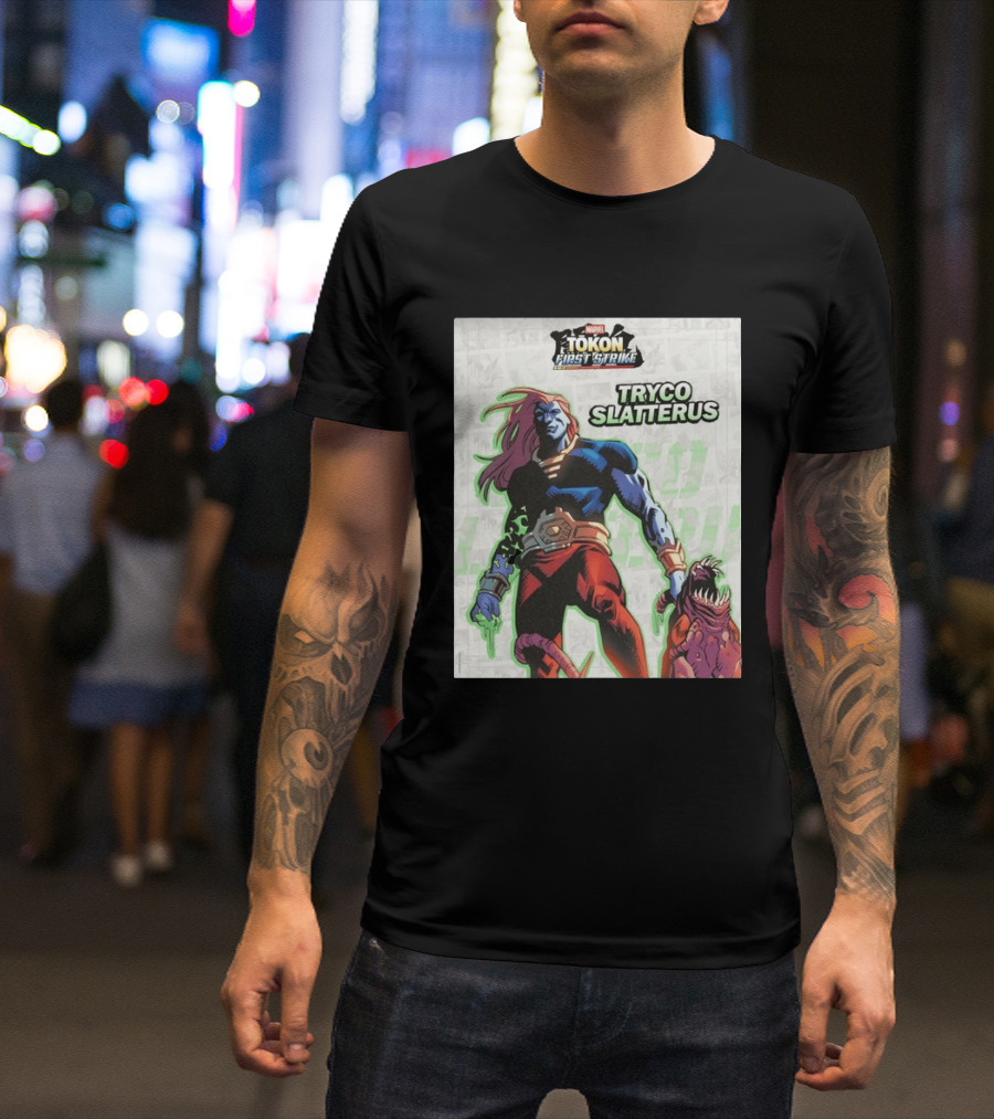 Marvel Tokon First Strike Tryco Slatterus Character With Creature T-Shirt