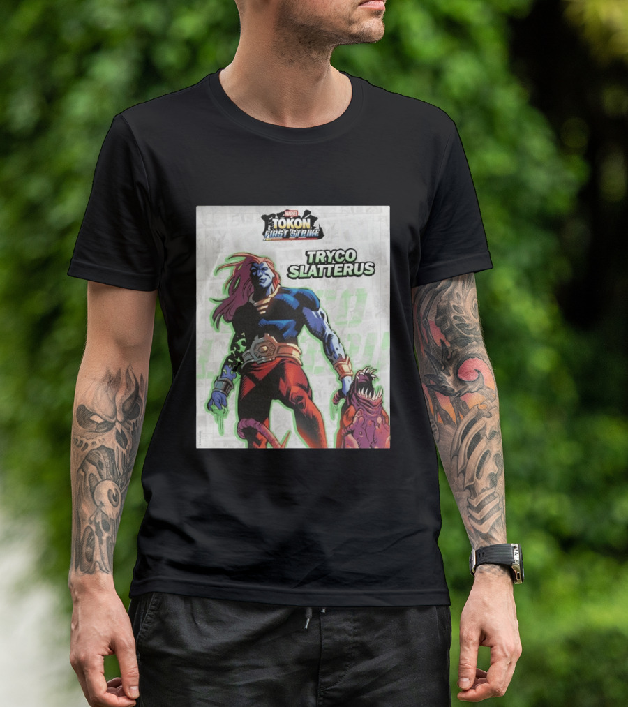 Marvel Tokon First Strike Tryco Slatterus Character With Creature T-Shirt