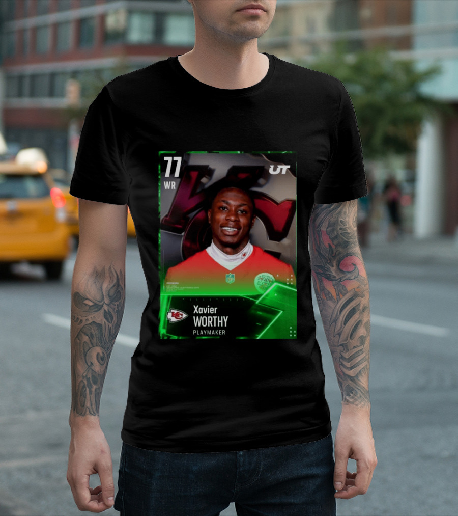 Xavier Worthy Kansas City Chiefs WR 77 Playmaker UT NFL T-Shirt