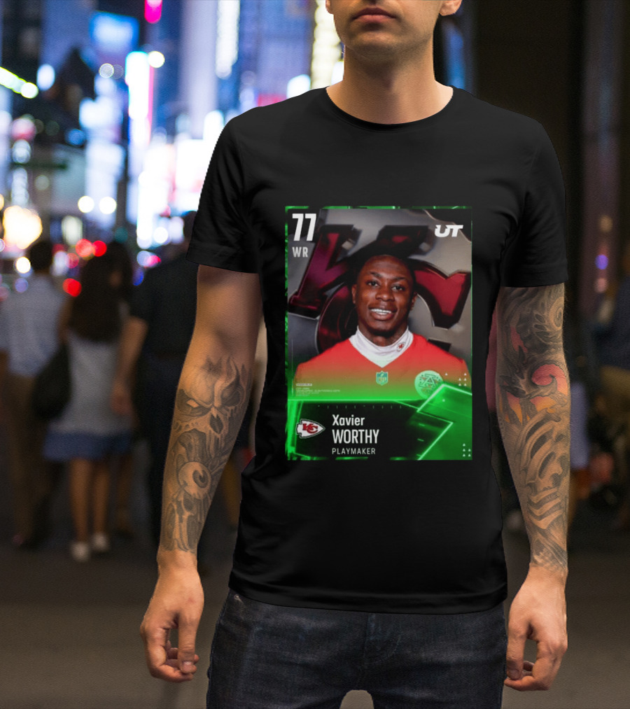 Xavier Worthy Kansas City Chiefs WR 77 Playmaker UT NFL T-Shirt