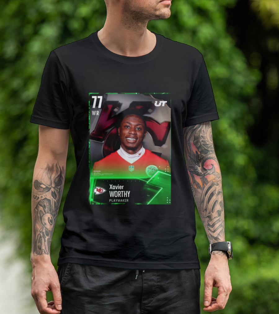 Xavier Worthy Kansas City Chiefs WR 77 Playmaker UT NFL T-Shirt