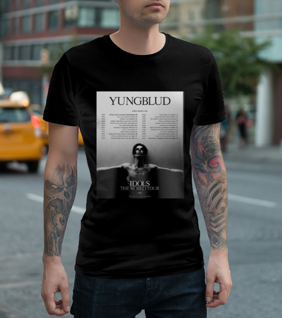 YUNGBLUD Idols The World Tour North America 2026 Schedule Dates Mockup Two Side T-Shirt