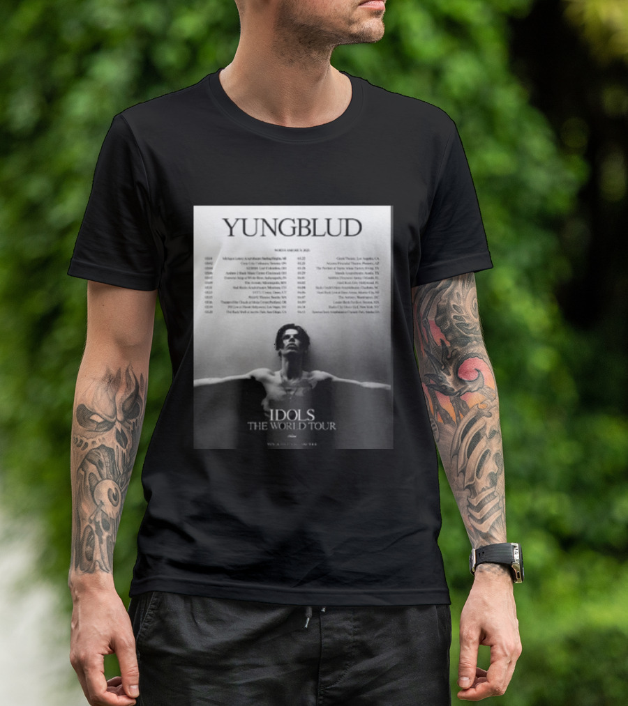 YUNGBLUD Idols The World Tour North America 2026 Schedule Dates Mockup Two Side T-Shirt