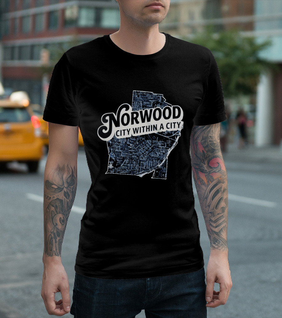 Norwood City Within A City Map T-Shirt