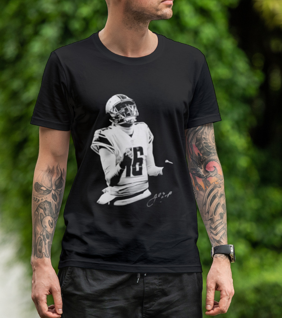 Original Detroit Lions Jared Goff 16 Quarterback MVP Player Autograph T-Shirt