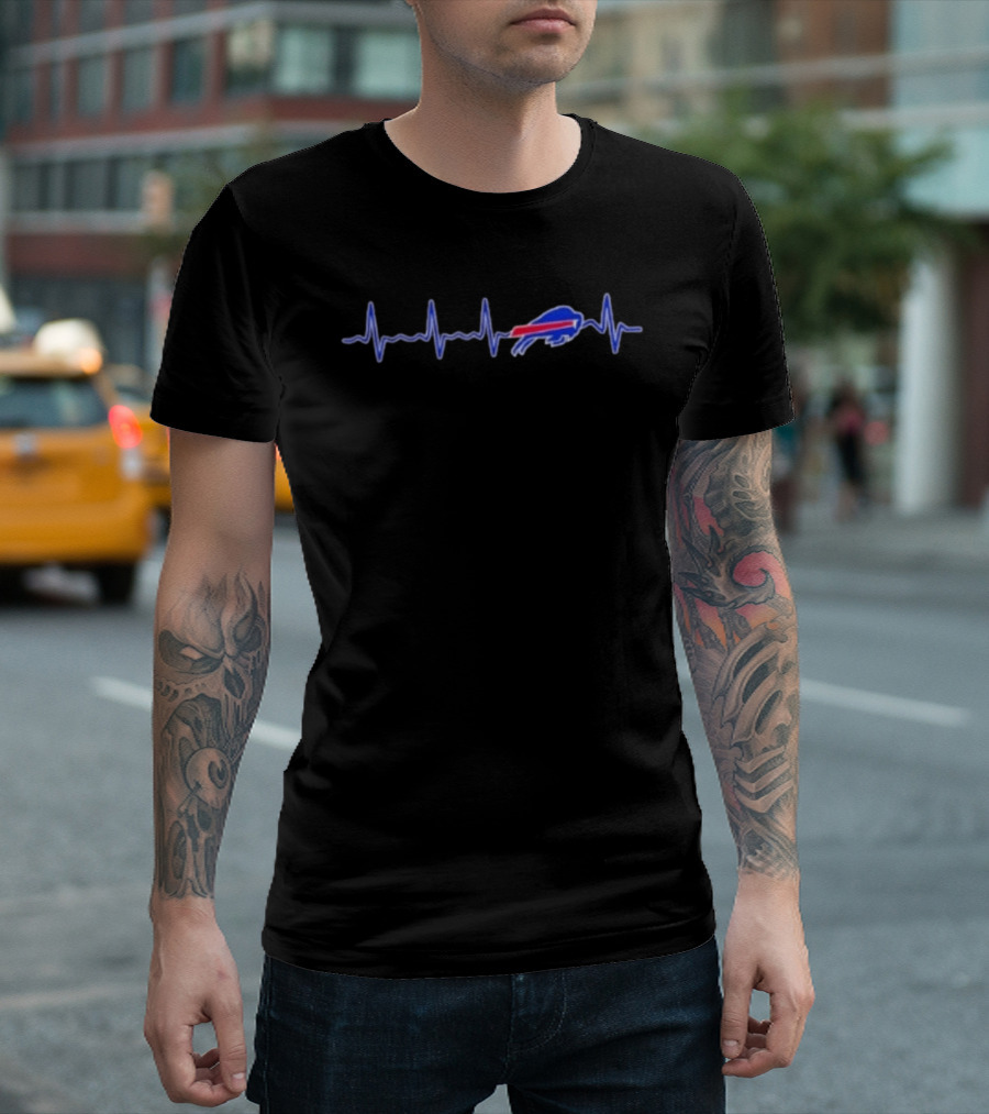 Buffalo Bills Heartbeat Love For Football Original Fans T-Shirt