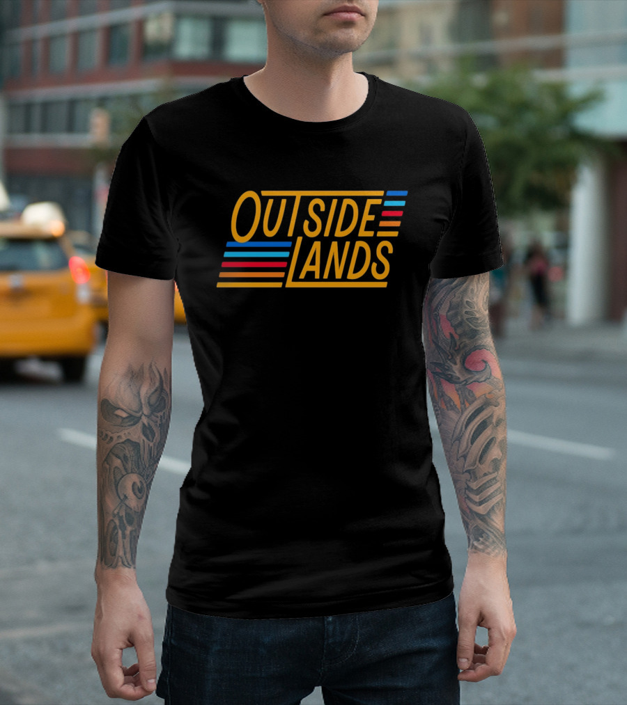 OUTSIDE LANDS Music And Arts Festival Stripes Retro Colorful T-Shirt