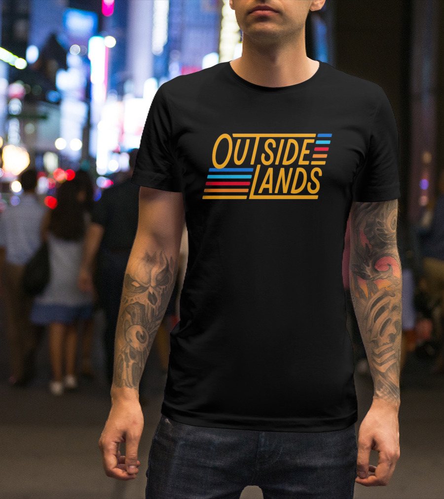 OUTSIDE LANDS Music And Arts Festival Stripes Retro Colorful T-Shirt
