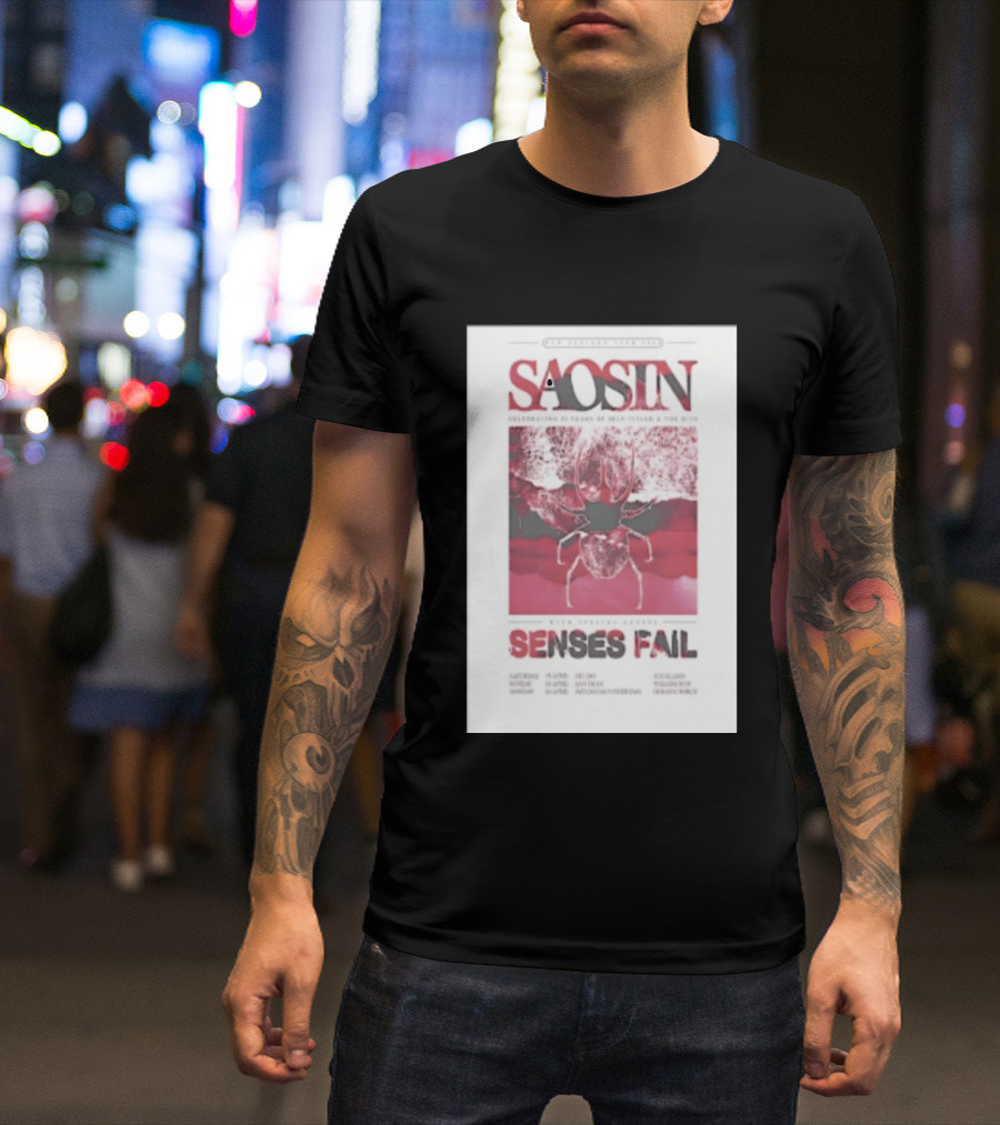 Saosin Sense Fail 2026 New Zealand Tour T-Shirt
