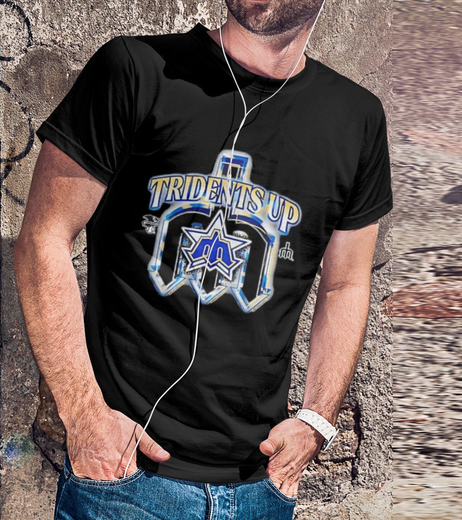 Seattle Mariners MLB Tridents Up 3D Metallic Compass Star T-Shirt